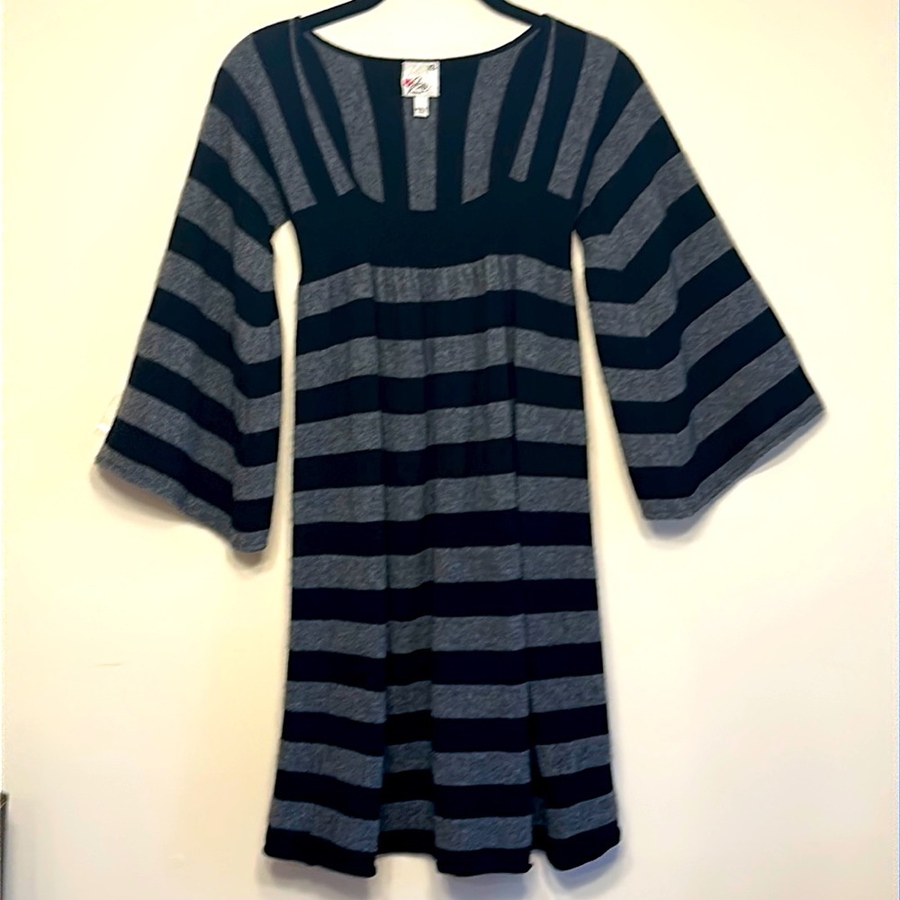 Joie California Cashmere Gray & Black Tunic Sweater Dress Size XS